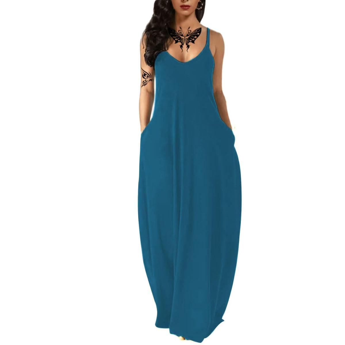 Women's Summer Maxi Long Dress Casual Boho Sleeveless Strap