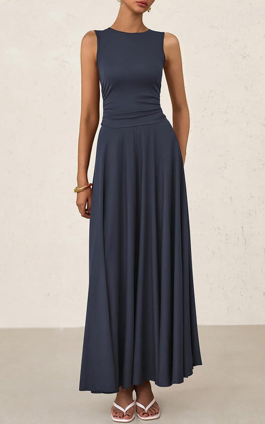 PRETTYGARDEN Womens Sleeveless Summer Dresses 2026 Flowy Aline Maxi Dress