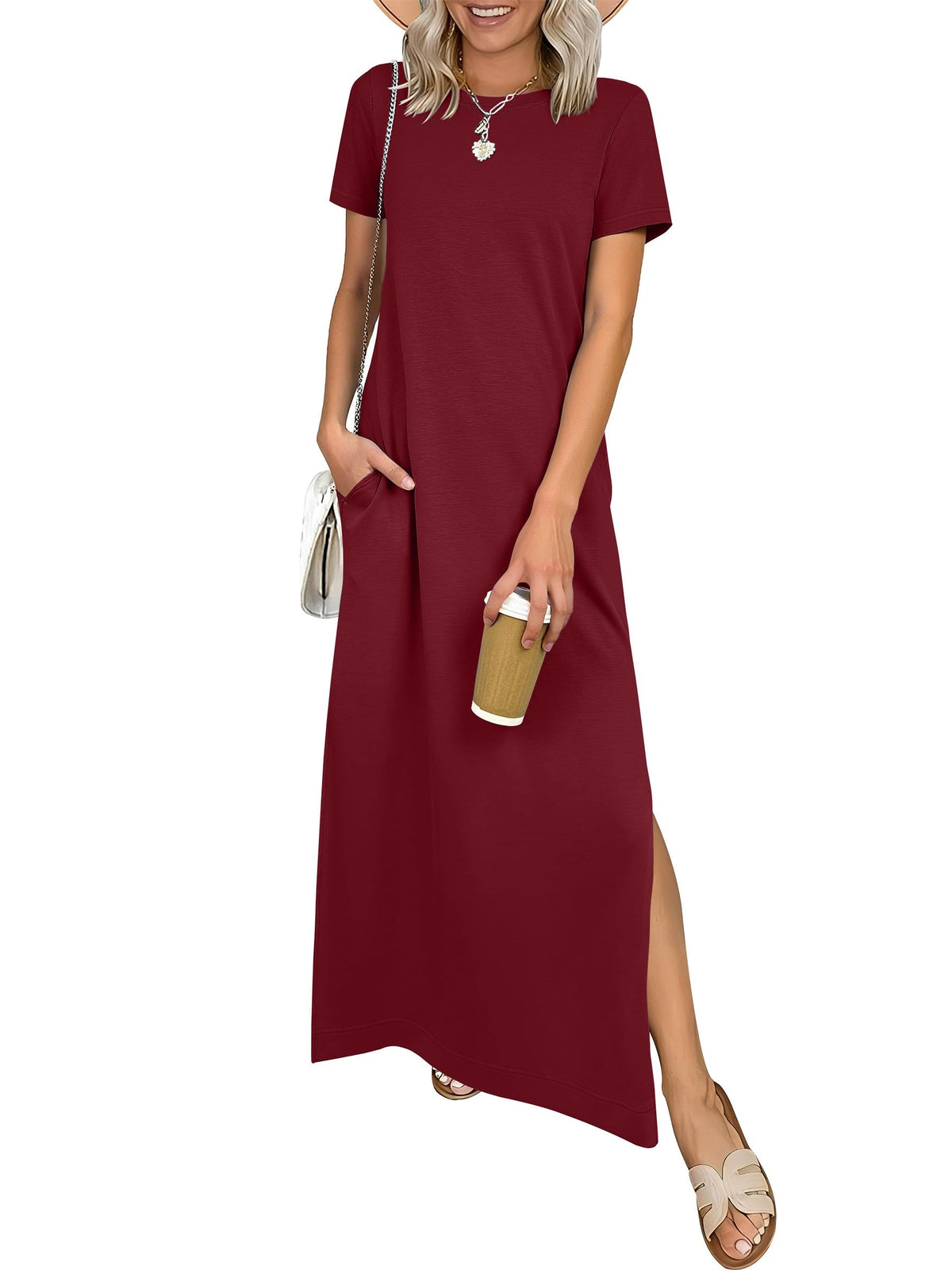ANRABESS Womens Summer Maxi Dresses Wrinkle Free with Pockets