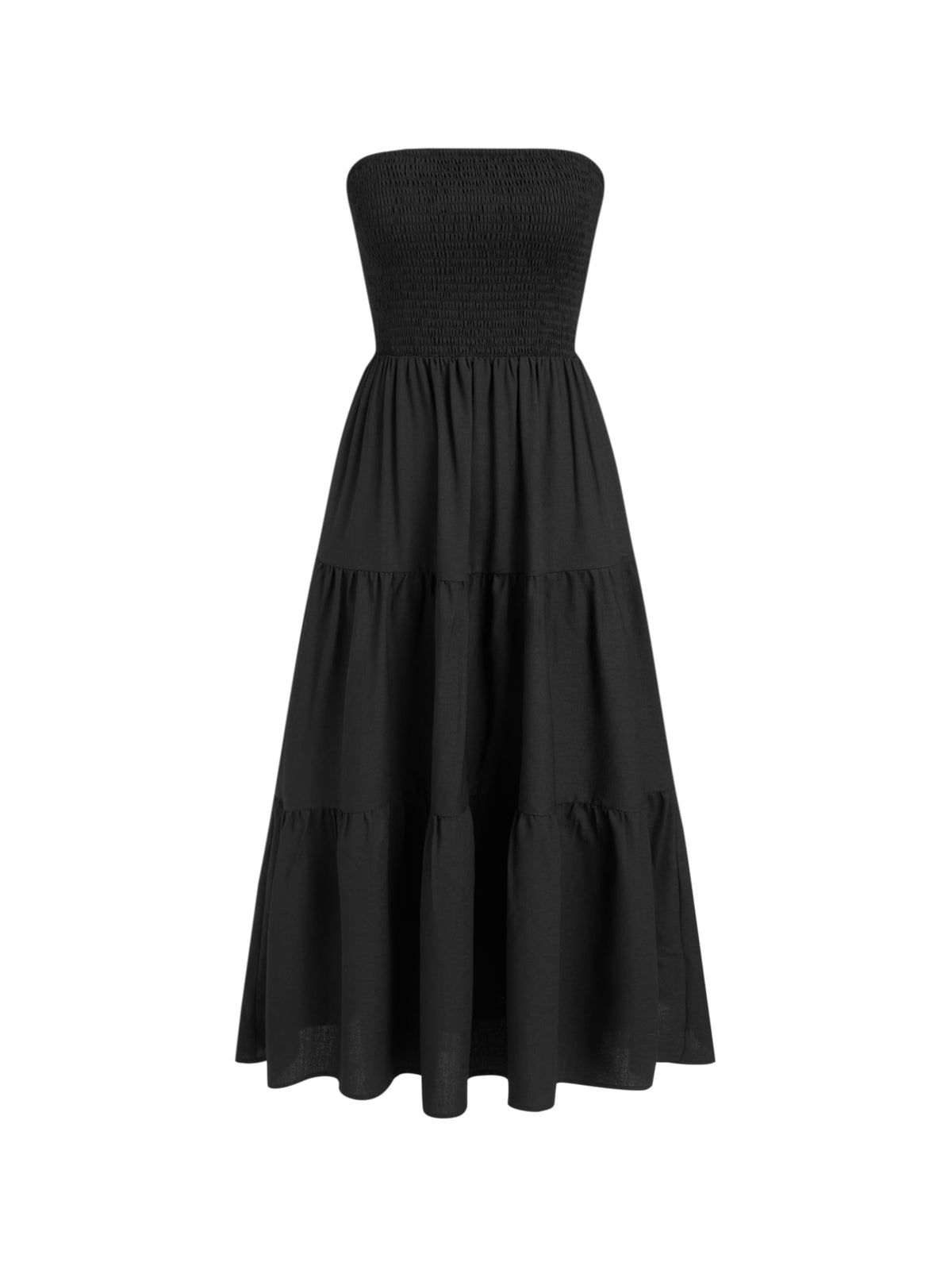 CIDER Women's Strapless Dress with Pockets Tube Striped Long Midi Dresses A Line Beach Vacation Casual Summer Outfits