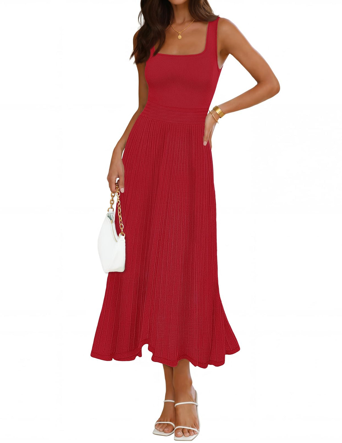 MEROKEETY Women's Summer Cocktail Party Elegant Work Midi Dress