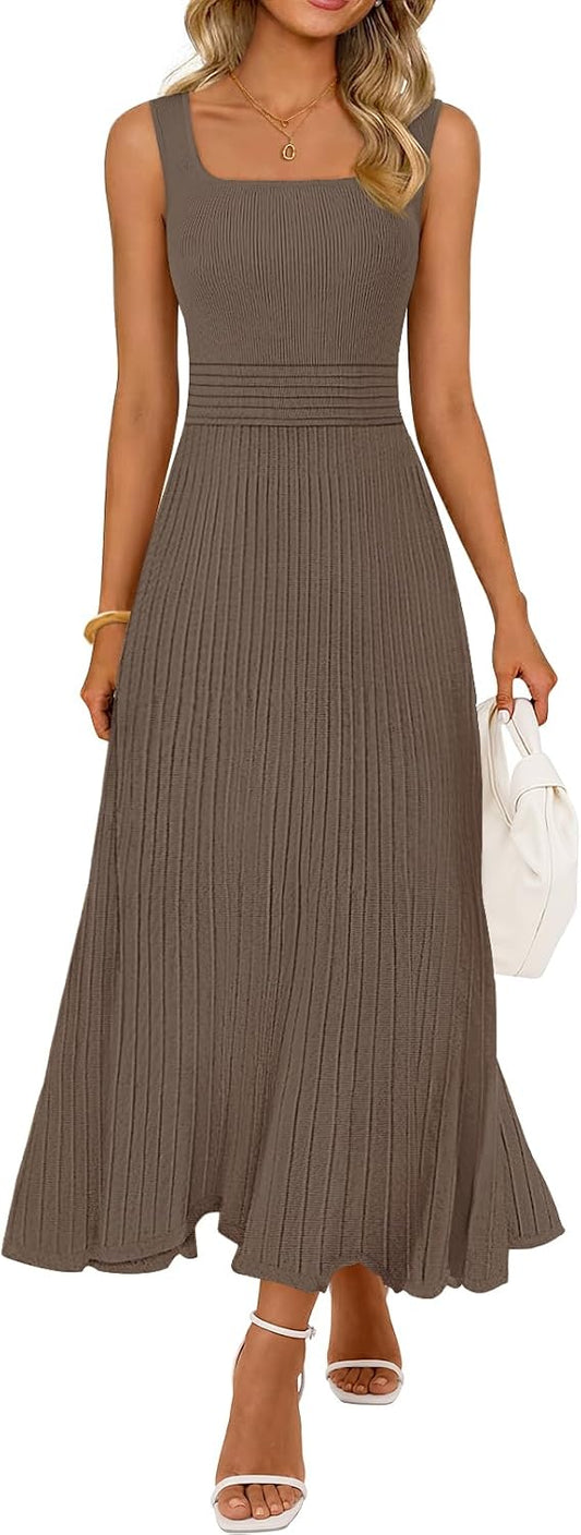 MEROKEETY Women's Summer Cocktail Party Elegant Work Midi Dress