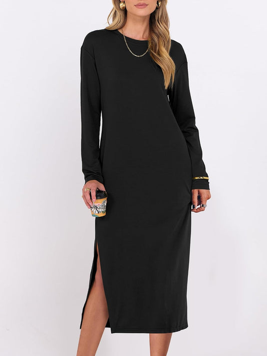ANRABESS Long Sleeve Midi Dresses for Women