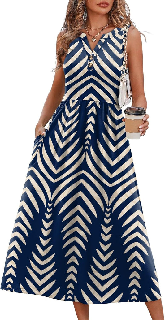WIHOLL Women's Summer Dresses Maxi Dress Vacation Beach Sundresses 2026 with Pockets