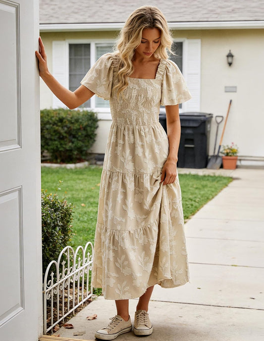 ZESICA Womens 2026 Summer Boho Wedding Guest Midi Dresses