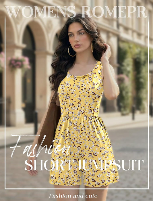 Rompers for Women Casual Summer Beach Short Jumpsuits Vacation Outfits