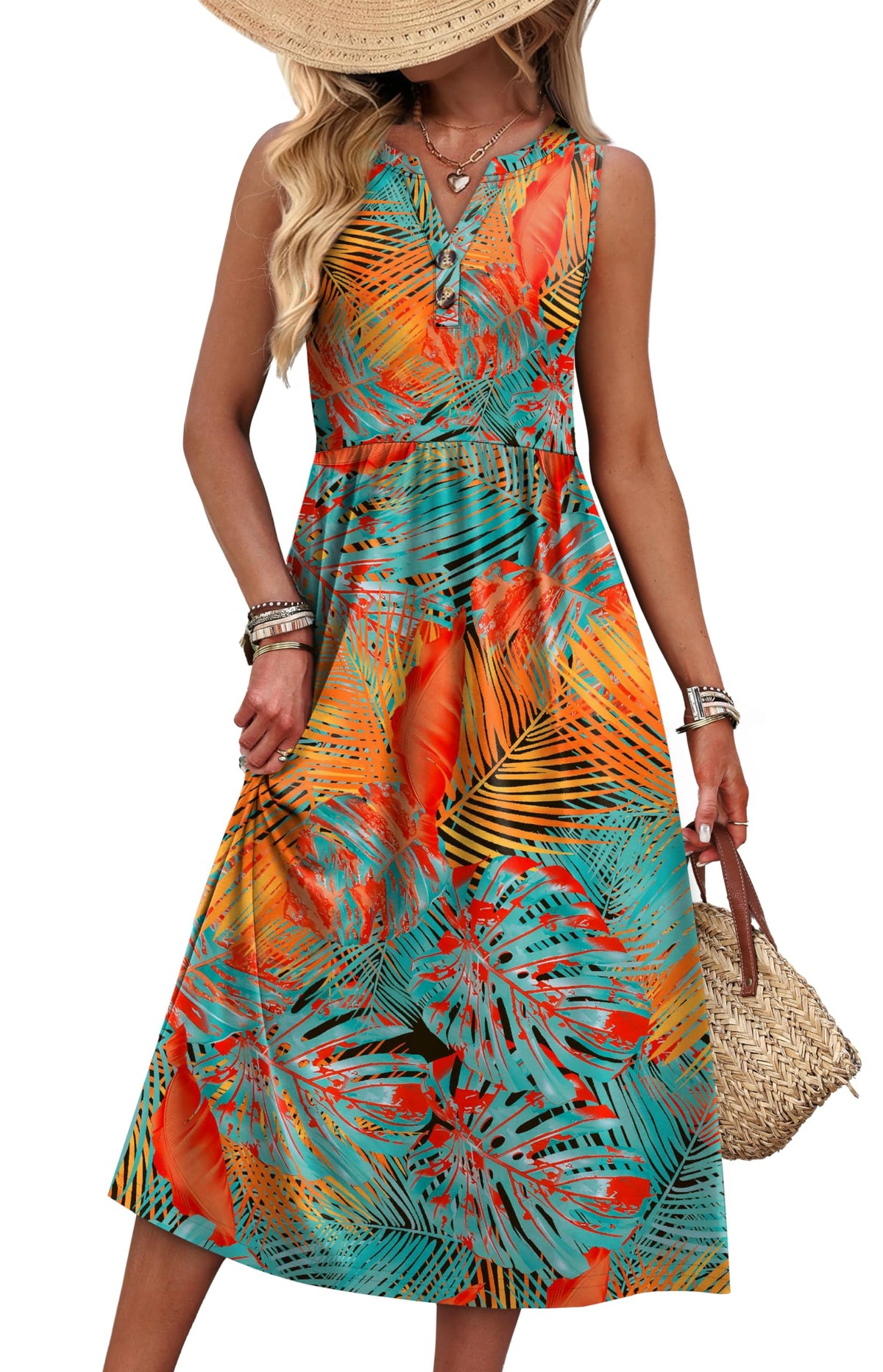 WIHOLL Women's Summer Dresses Maxi Dress Vacation Beach Sundresses 2026 with Pockets