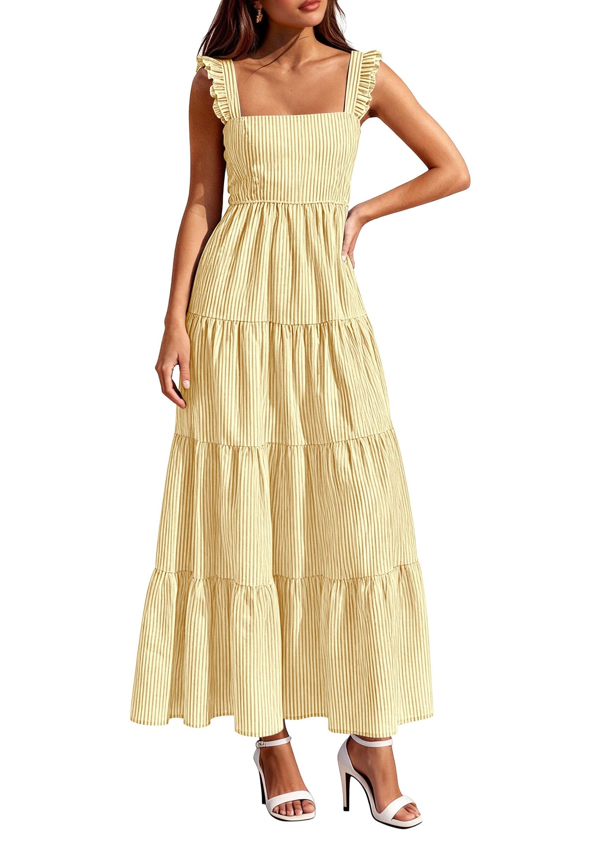 PRETTYGARDEN Women's Summer Striped Maxi Sun Dresses