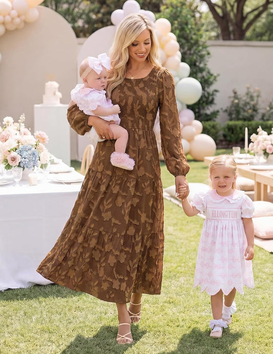 ZESICA Womens Fall Wedding Guest Long Sleeve Boho Midi Dress