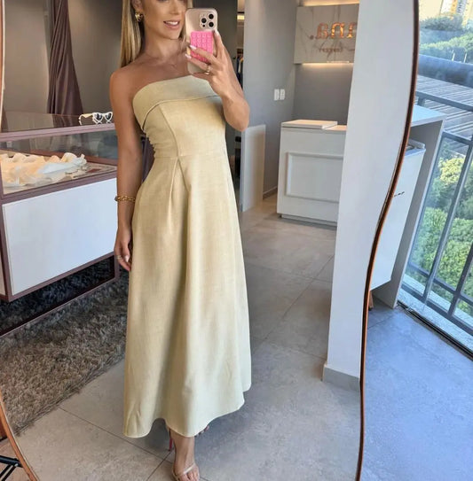 Women's Strapless Midi Dress