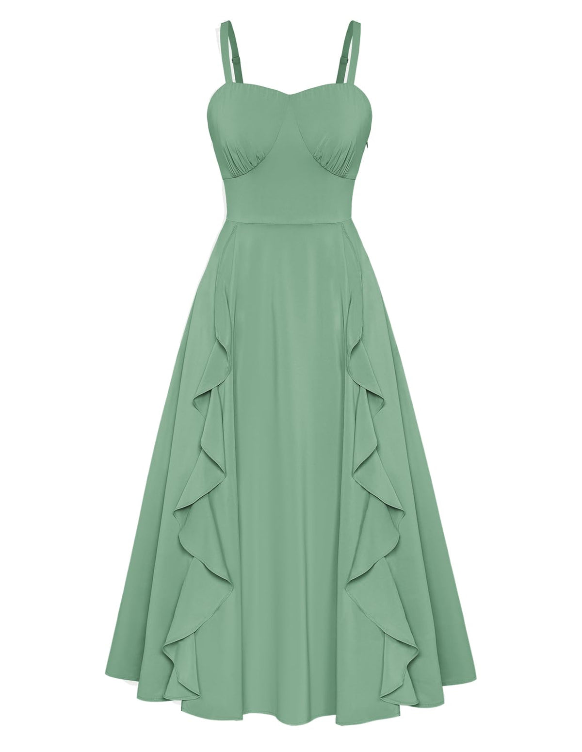 Belle Poque Women Sun Dresses Midi Ruffle Dress