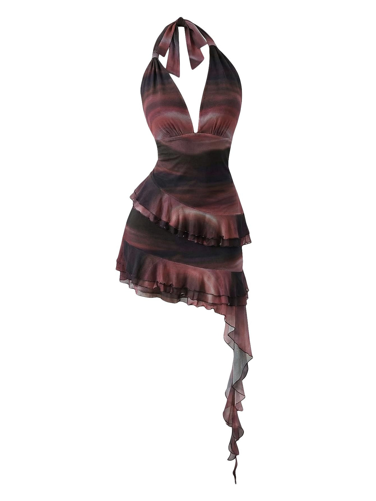Verdusa Women's Halter Y2k Mini Dress Asymmetrical Wedding Guest Dress