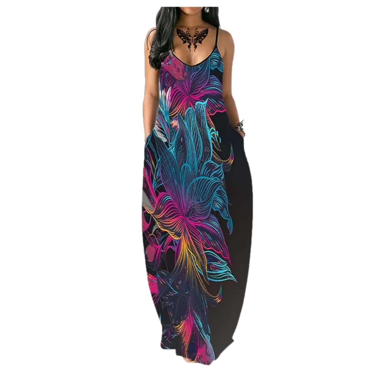 Women's Summer Maxi Long Dress Casual Boho Sleeveless Strap