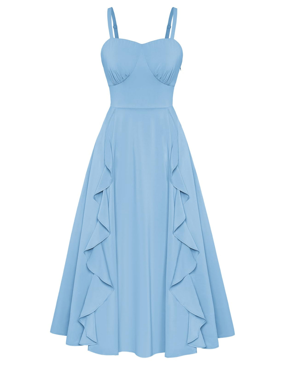 Belle Poque Women Sun Dresses Midi Ruffle Dress