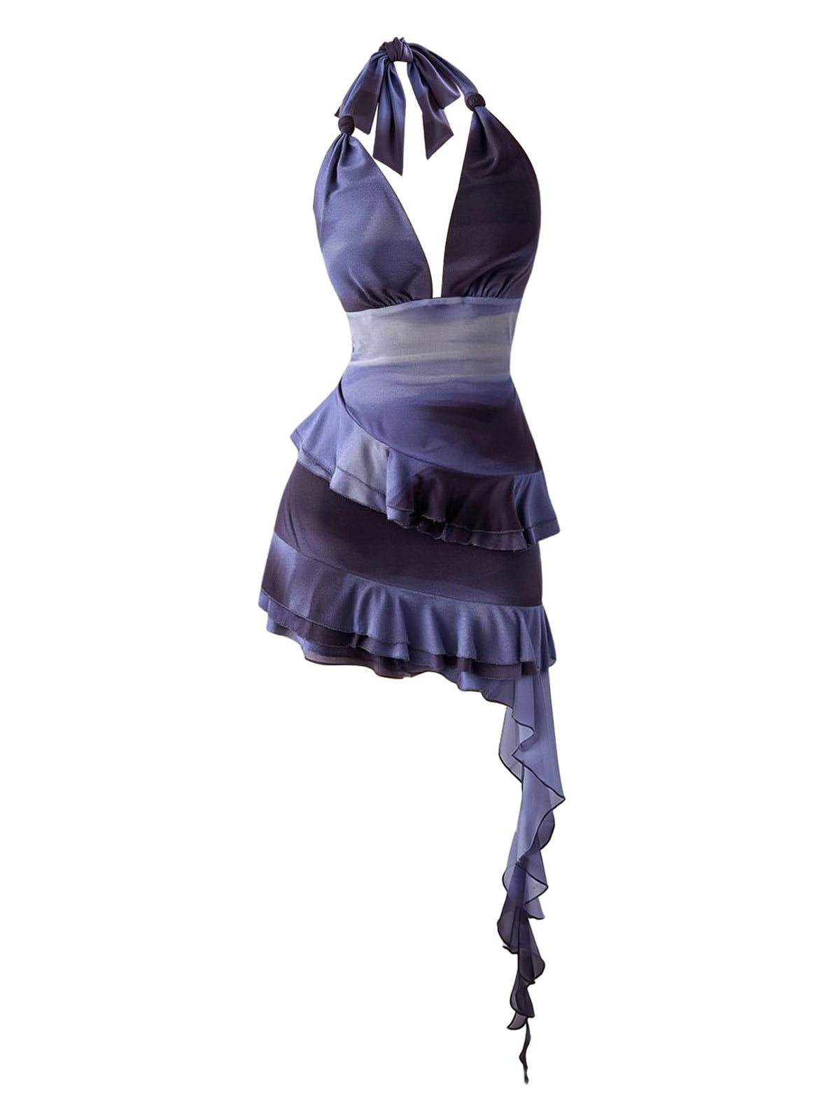 Verdusa Women's Halter Y2k Mini Dress Asymmetrical Wedding Guest Dress