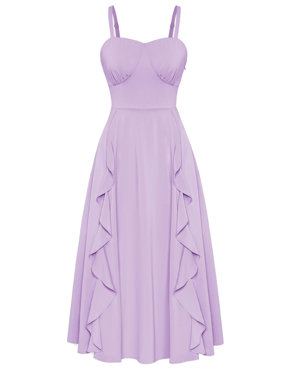 Belle Poque Women Sun Dresses Midi Ruffle Dress