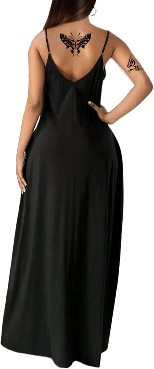 Women's Summer Maxi Long Dress Casual Boho Sleeveless Strap