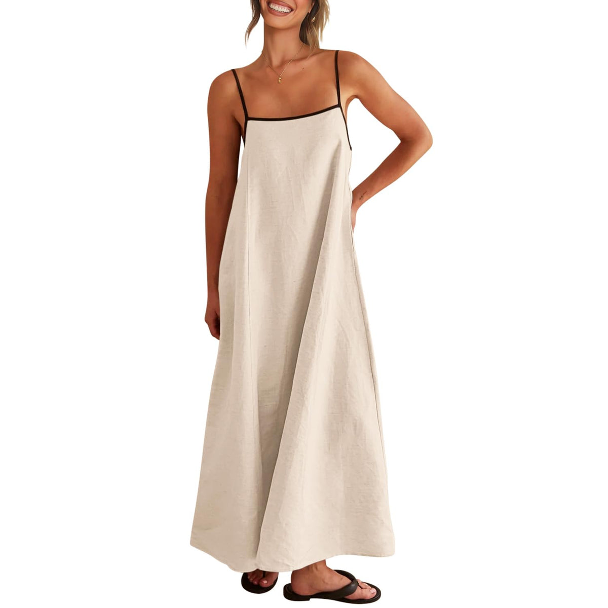 Shy Velvet Women's Linen Maxi Dress Spaghetti Strap Casual Boho Dress
