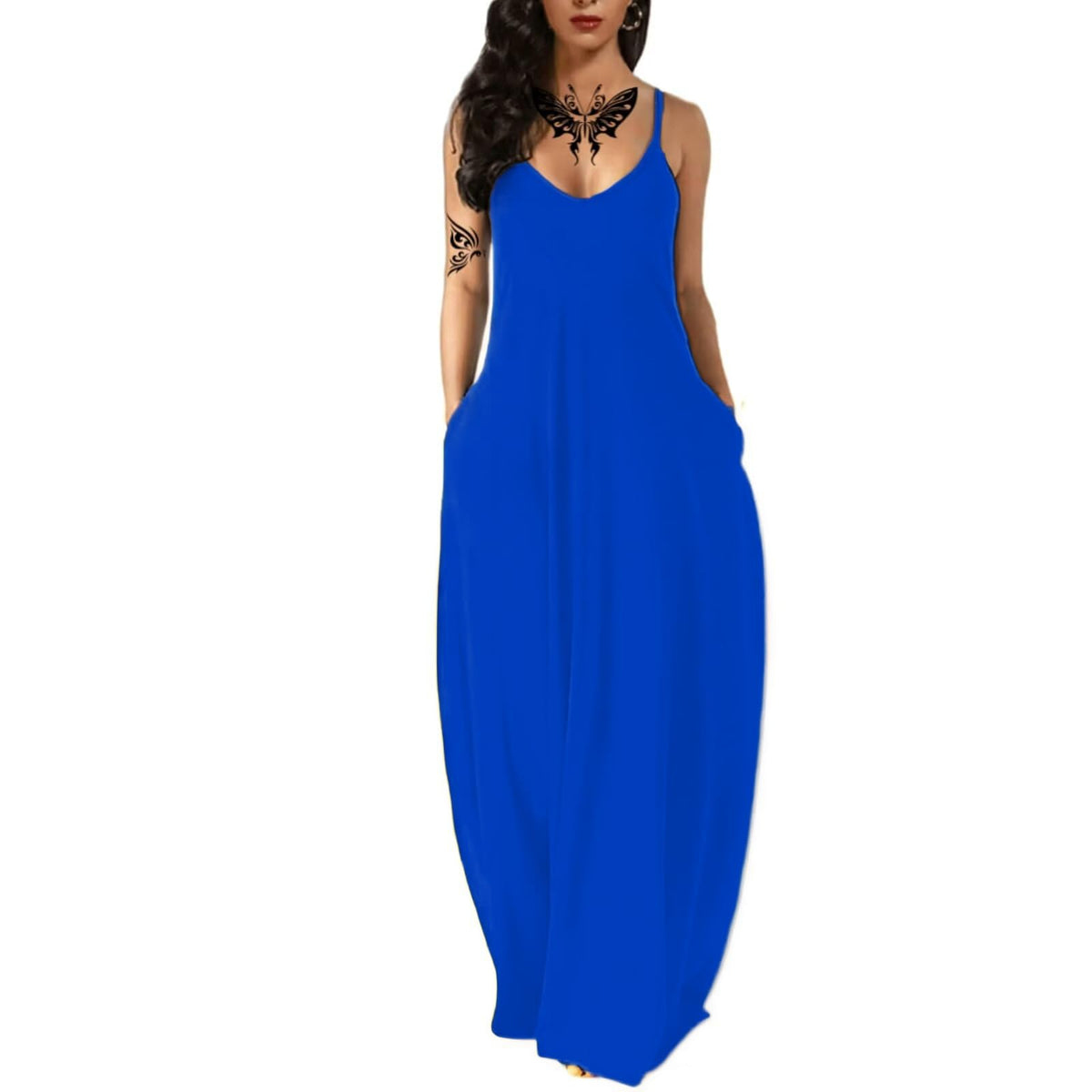 Women's Summer Maxi Long Dress Casual Boho Sleeveless Strap