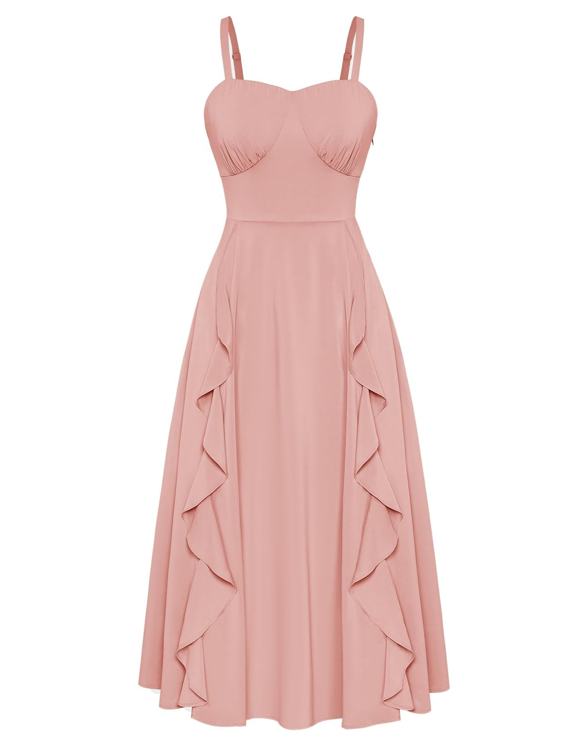 Belle Poque Women Sun Dresses Midi Ruffle Dress