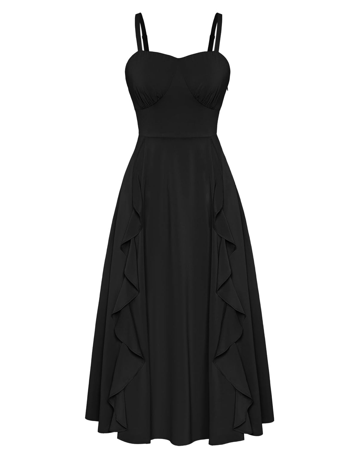 Belle Poque Women Sun Dresses Midi Ruffle Dress