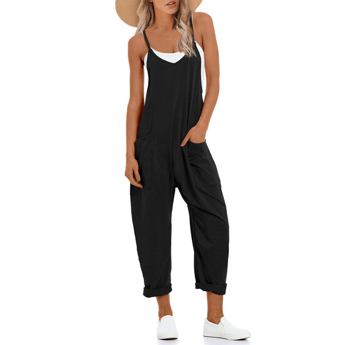 UNIANKIYA One Piece Jumpsuits for Women Casual Overalls Summer Rompers Trendy Jumpers Beach Vacation Outfits Travel Clothes