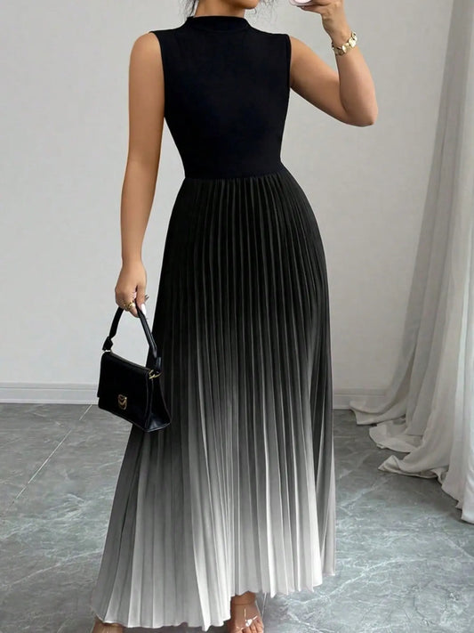 Women's Ombre Gradient Print Tank Dress, Elegant Chic Sleeveless Dress for Party Evening Formal Wear Occasions, Ladies' Clothes for All Seasons, Evening Dresses