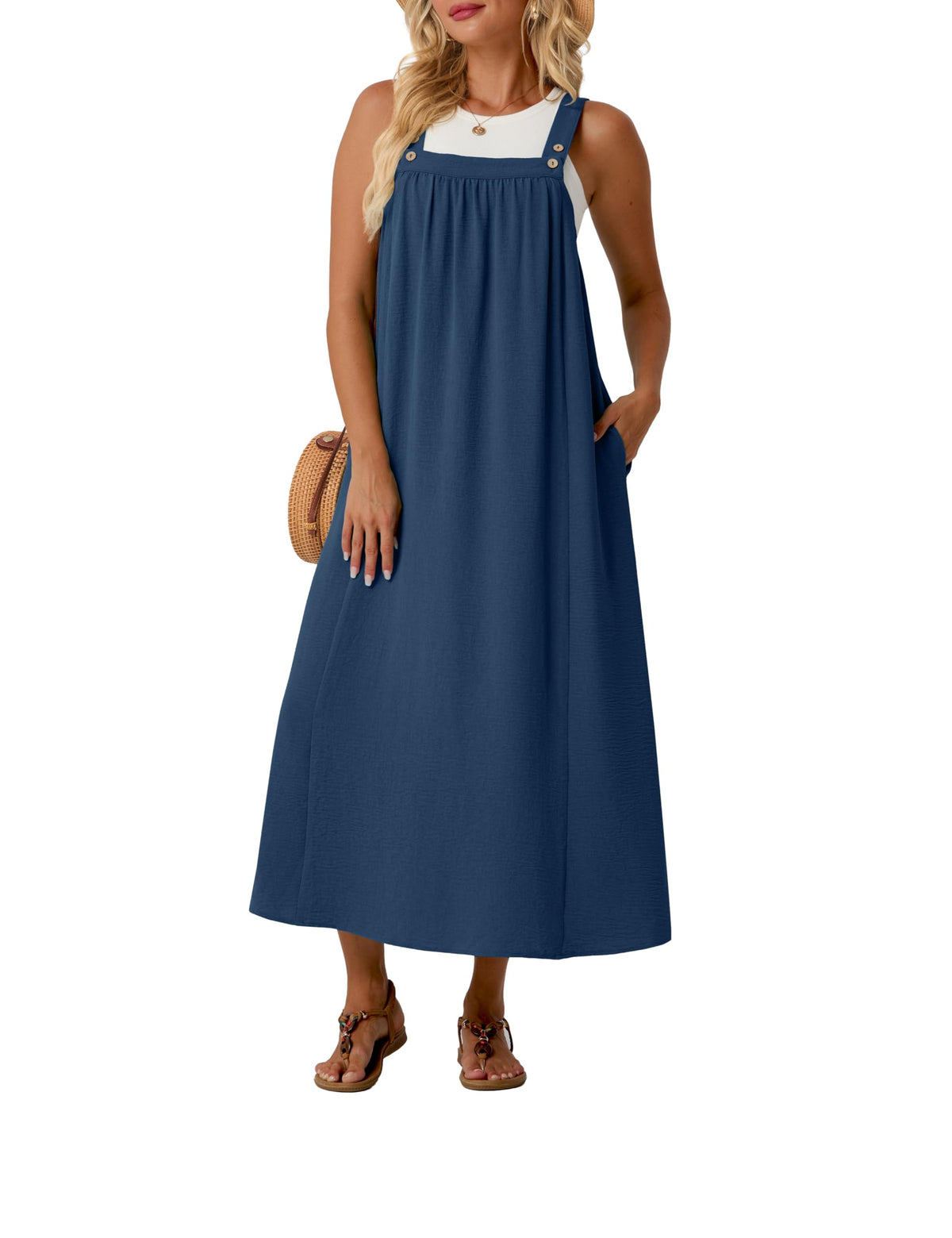 Lepunuo Overall Dress for Women Summer Adjustable Casual Cover Up