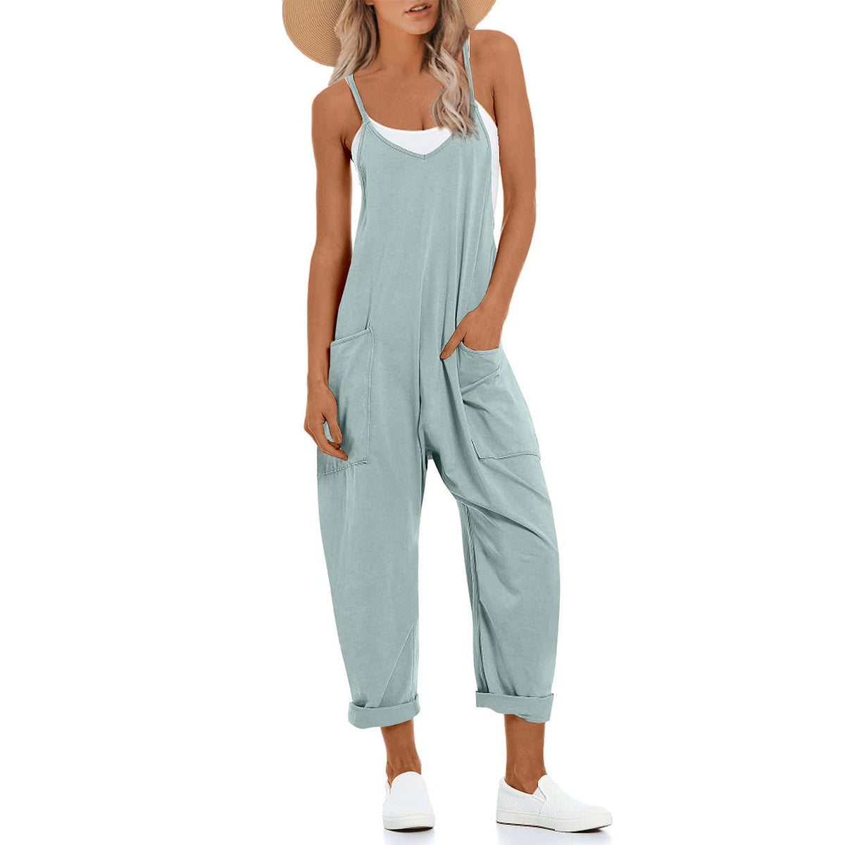 UNIANKIYA One Piece Jumpsuits for Women Casual Overalls Summer Rompers Trendy Jumpers Beach Vacation Outfits Travel Clothes