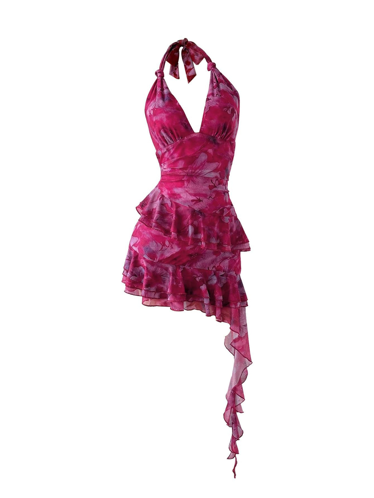 Verdusa Women's Halter Y2k Mini Dress Asymmetrical Wedding Guest Dress