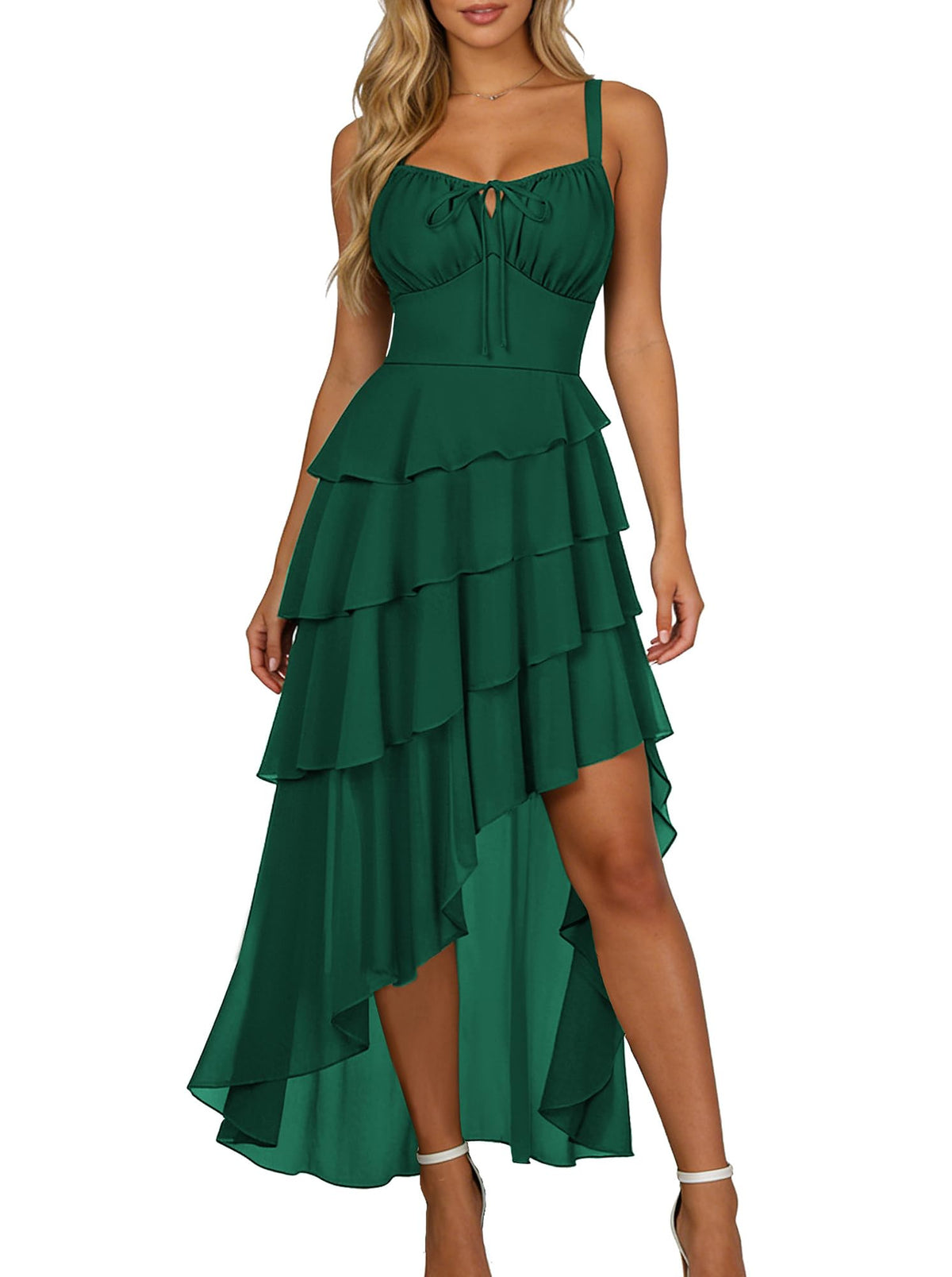 Scarlet Darkness Hi-Low Ruffle Renaissance Pirate Fairy Gothic Corset Dress