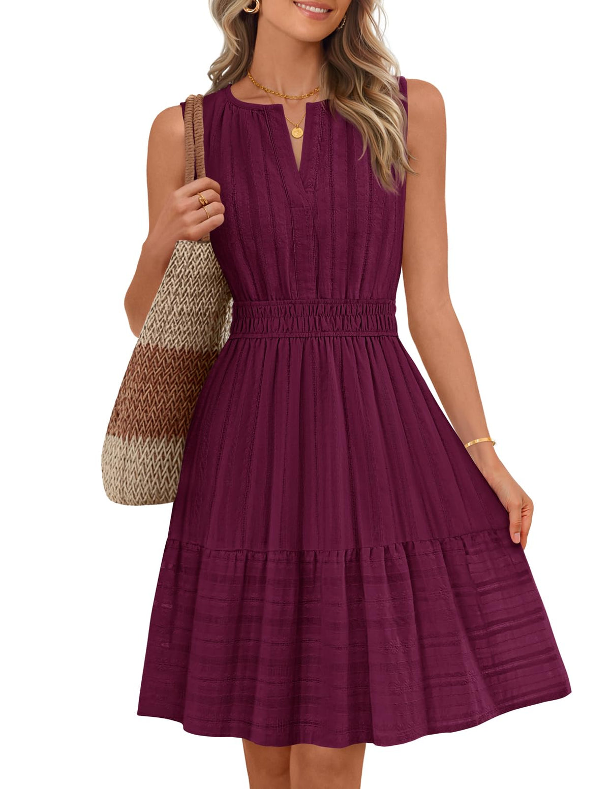 MEROKEETY Womens Summer Casual Beach Vacation Sleeveless Mini Sundress 2026