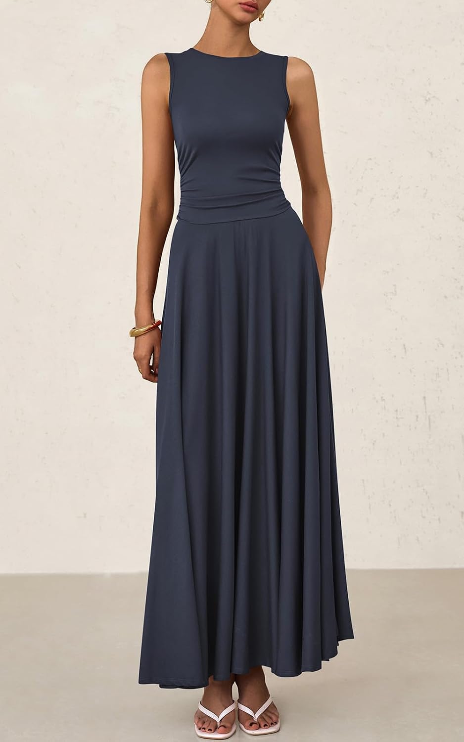 PRETTYGARDEN Womens Sleeveless Summer Dresses 2026 Flowy Aline Maxi Dress