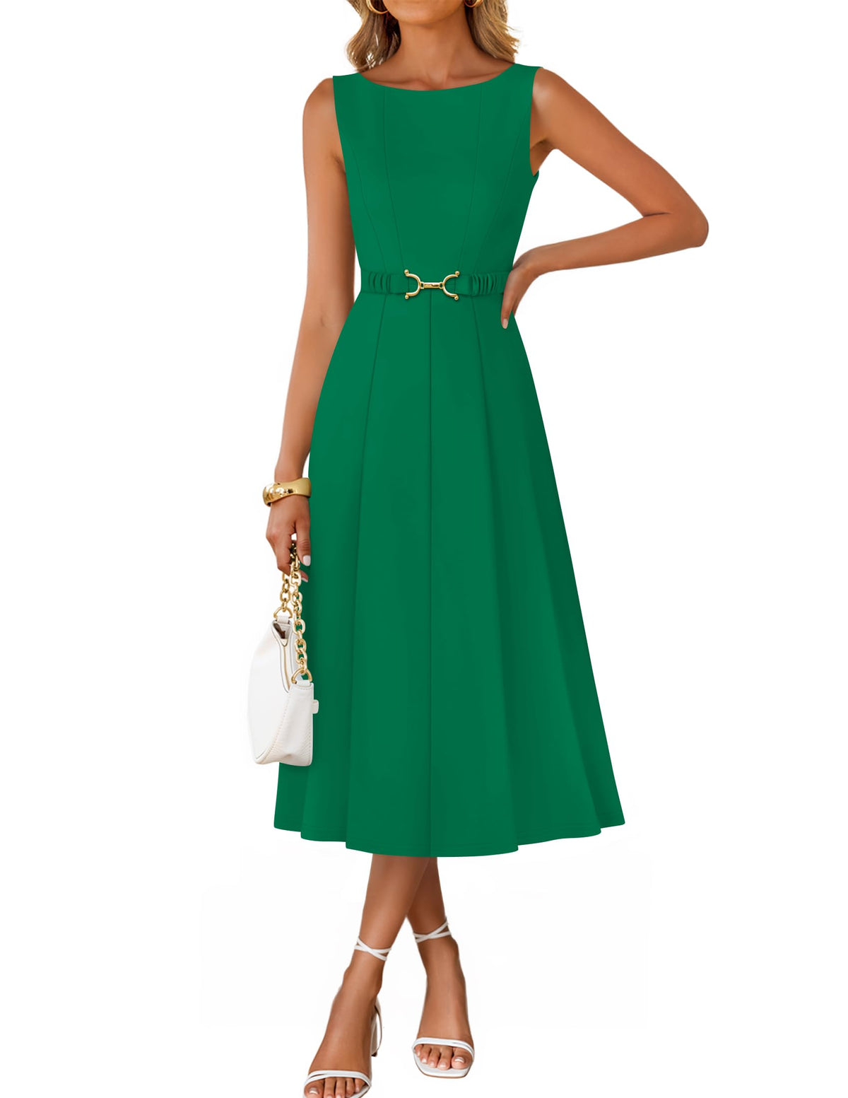 ZESICA Women's Summer Sleeveless 2026 Formal Cocktail Party Midi Dresses