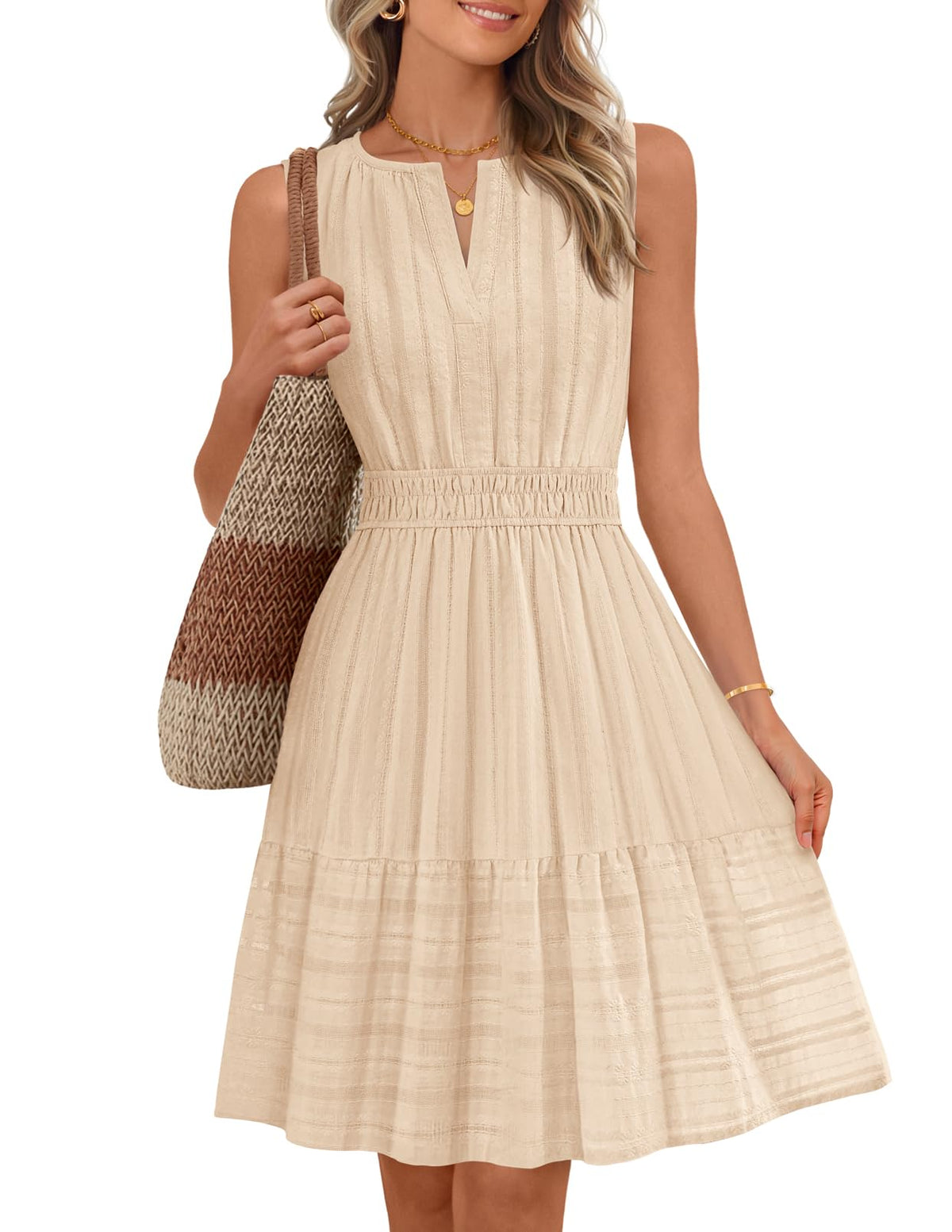 MEROKEETY Womens Summer Casual Beach Vacation Sleeveless Mini Sundress 2026