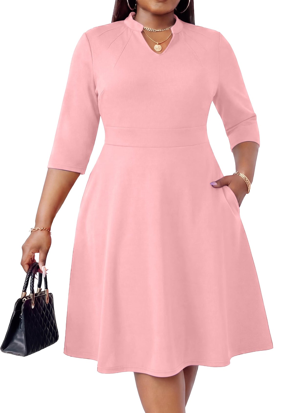 Nmoder Plus Size Curvy Women Dress A Line Church Cocktail Dresses