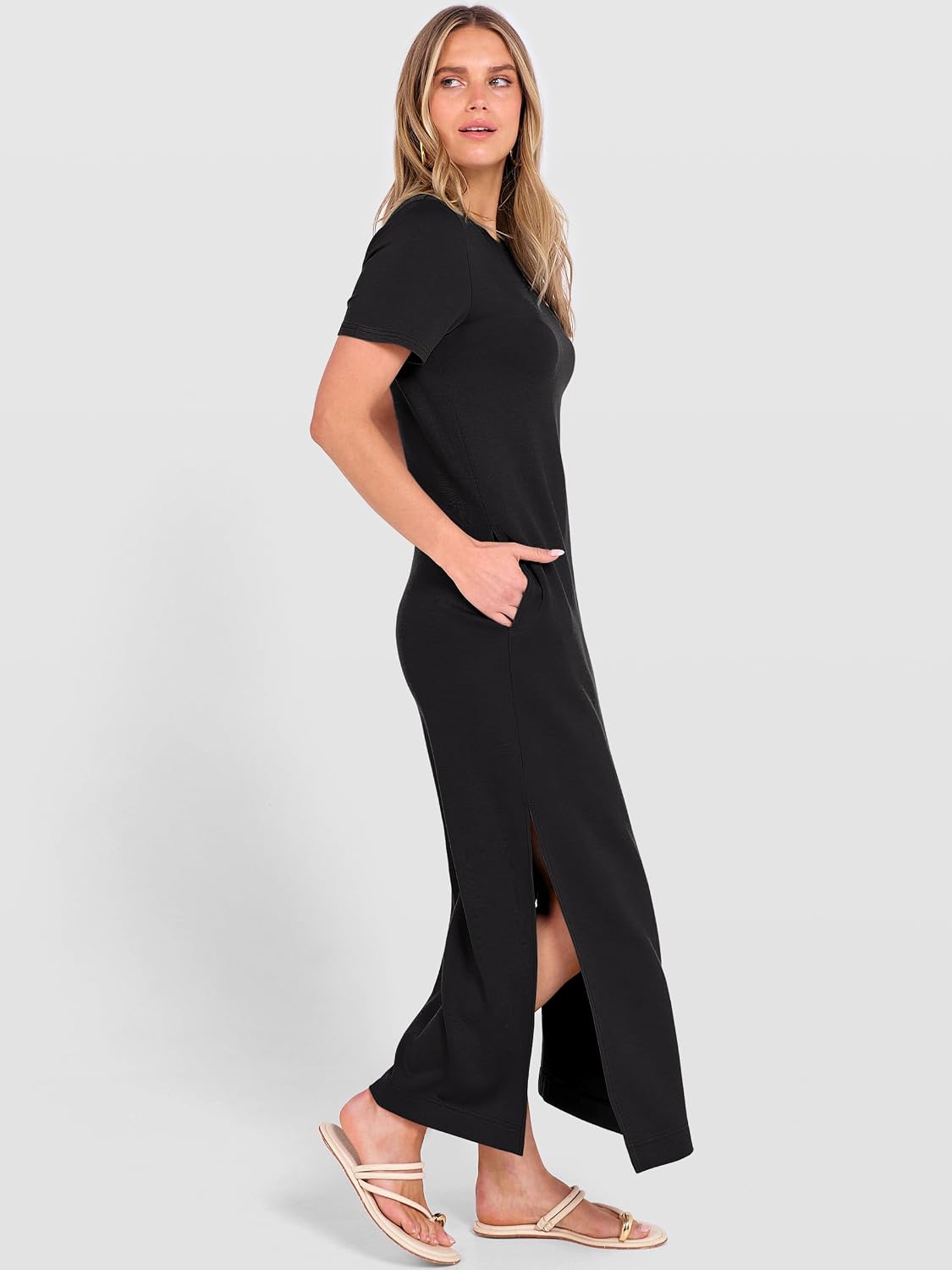 ANRABESS Womens Summer Maxi Dresses Wrinkle Free with Pockets
