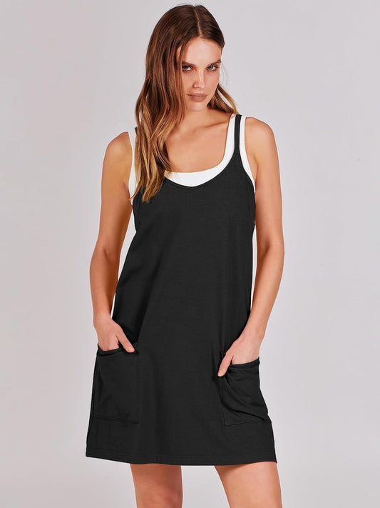 ANRABESS Women Athletic Dress Summer Tennis Workout Built in Shorts