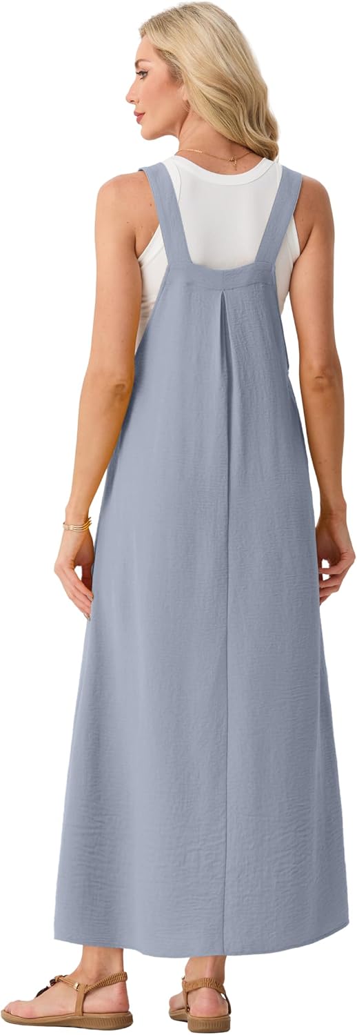 Lepunuo Summer Dresses Women Bib Overall Dresses Adjustable Beach