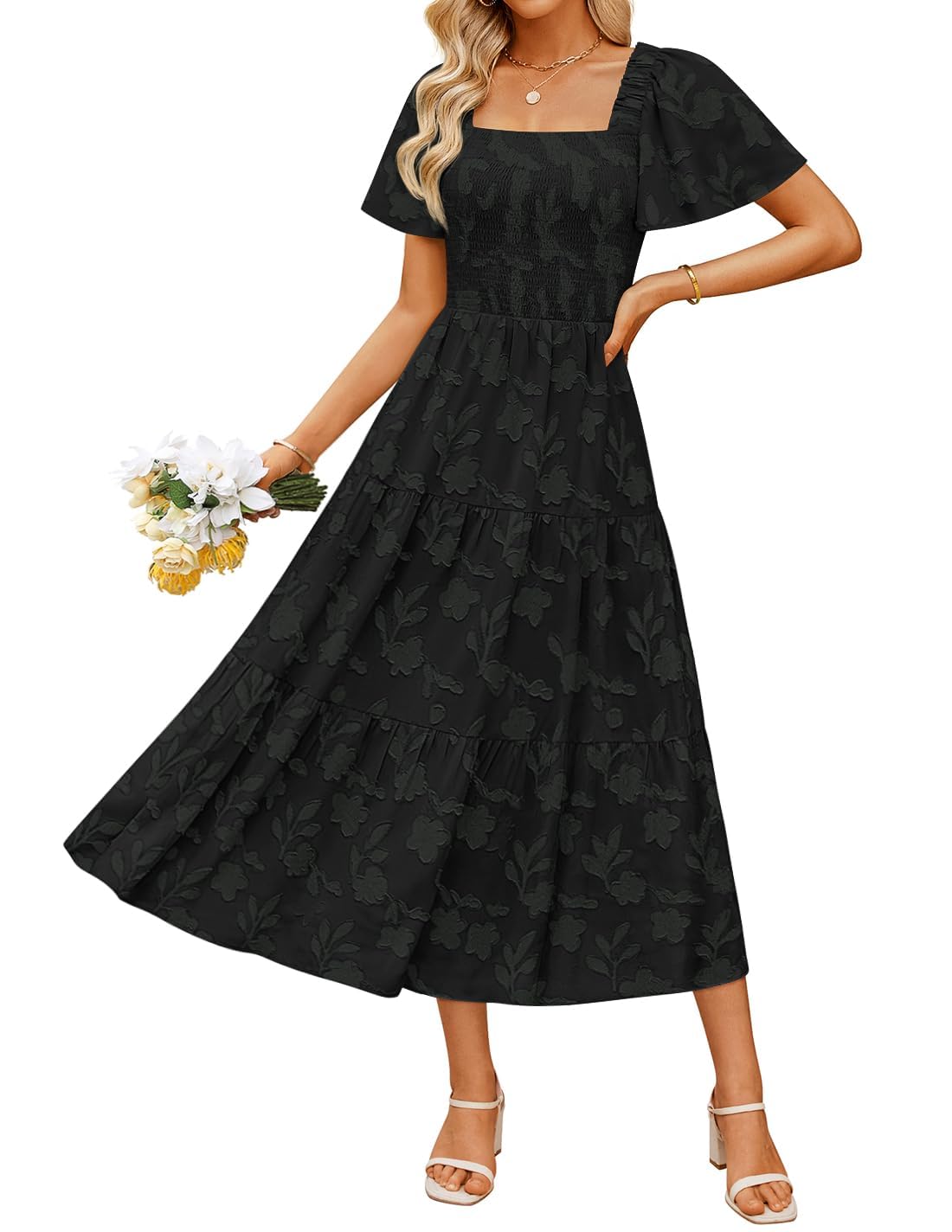 ZESICA Womens 2026 Summer Boho Wedding Guest Midi Dresses