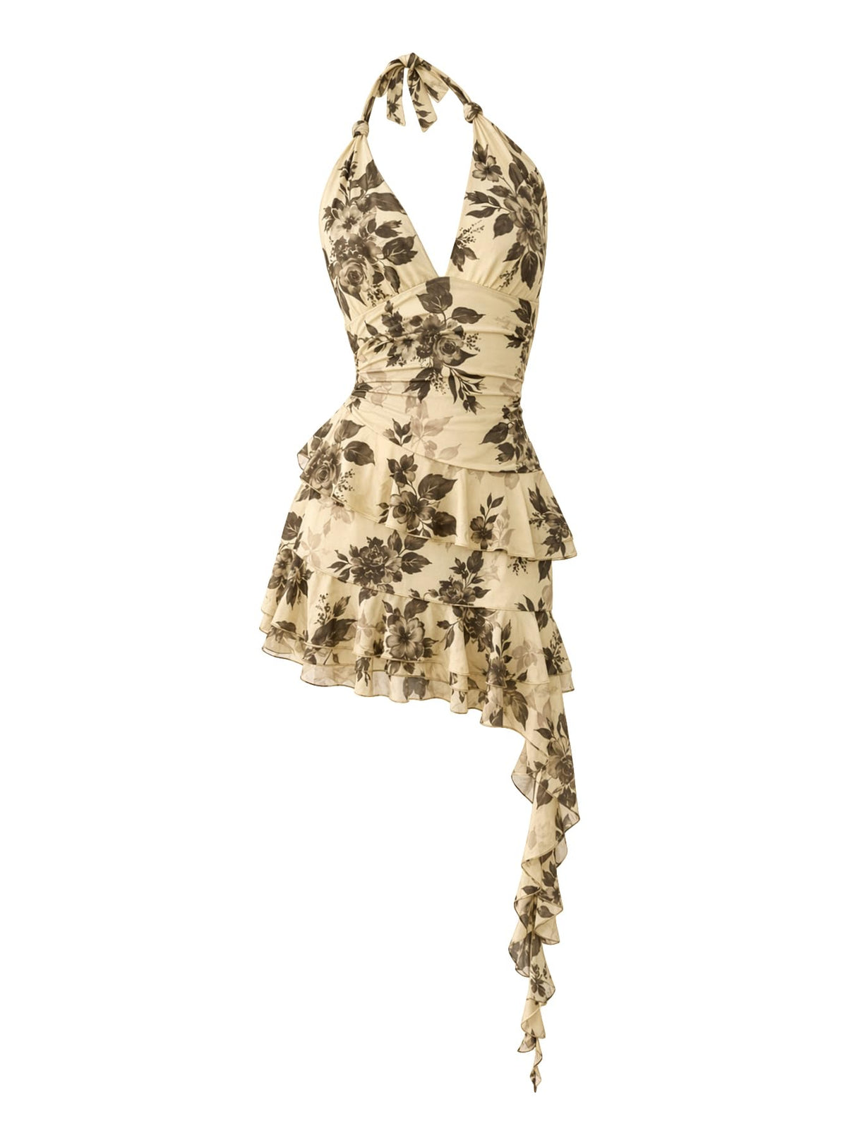 Verdusa Women's Halter Y2k Mini Dress Asymmetrical Wedding Guest Dress