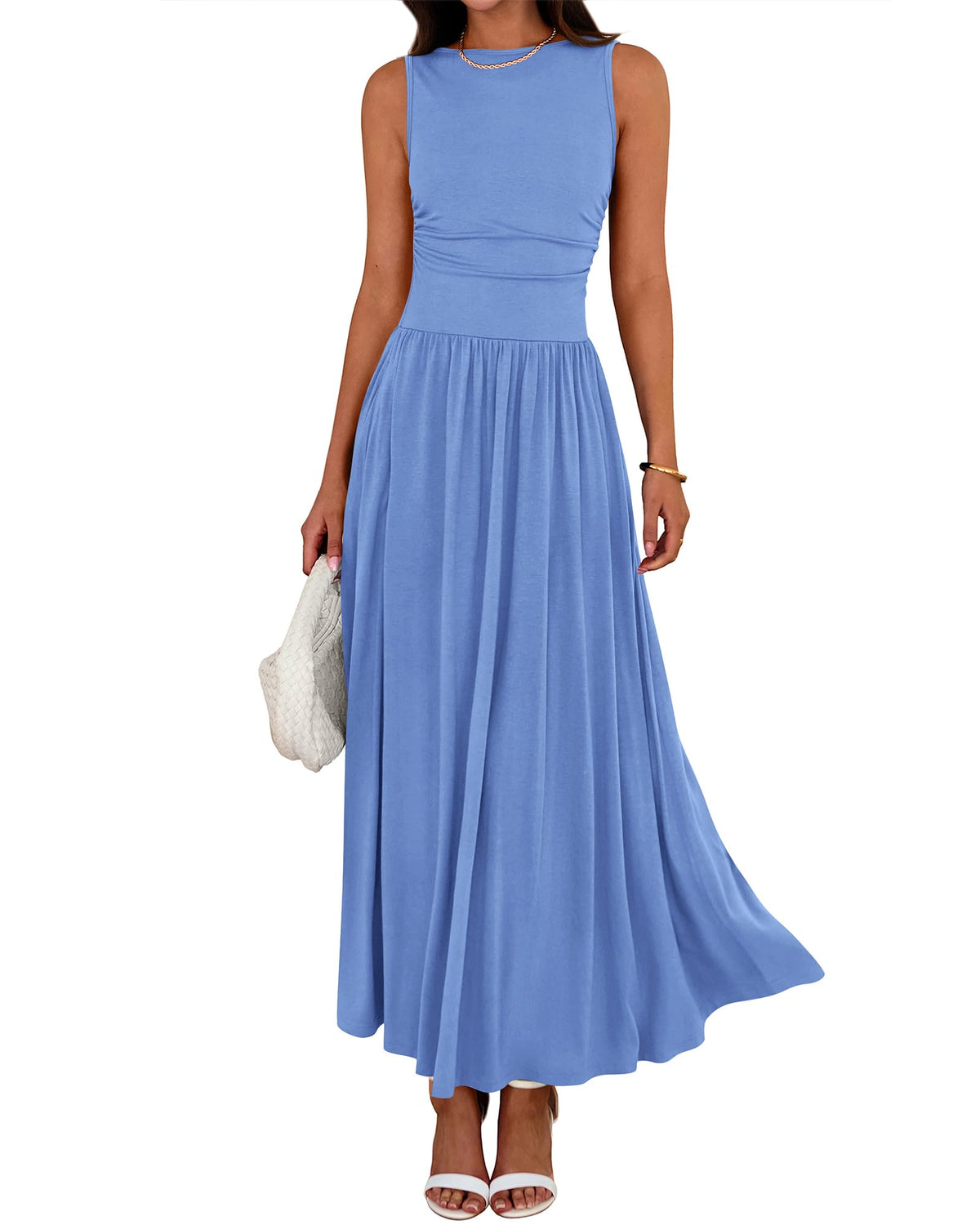 BTFBM Summer Maxi Dresses for Women Sleeveless Casual Dress