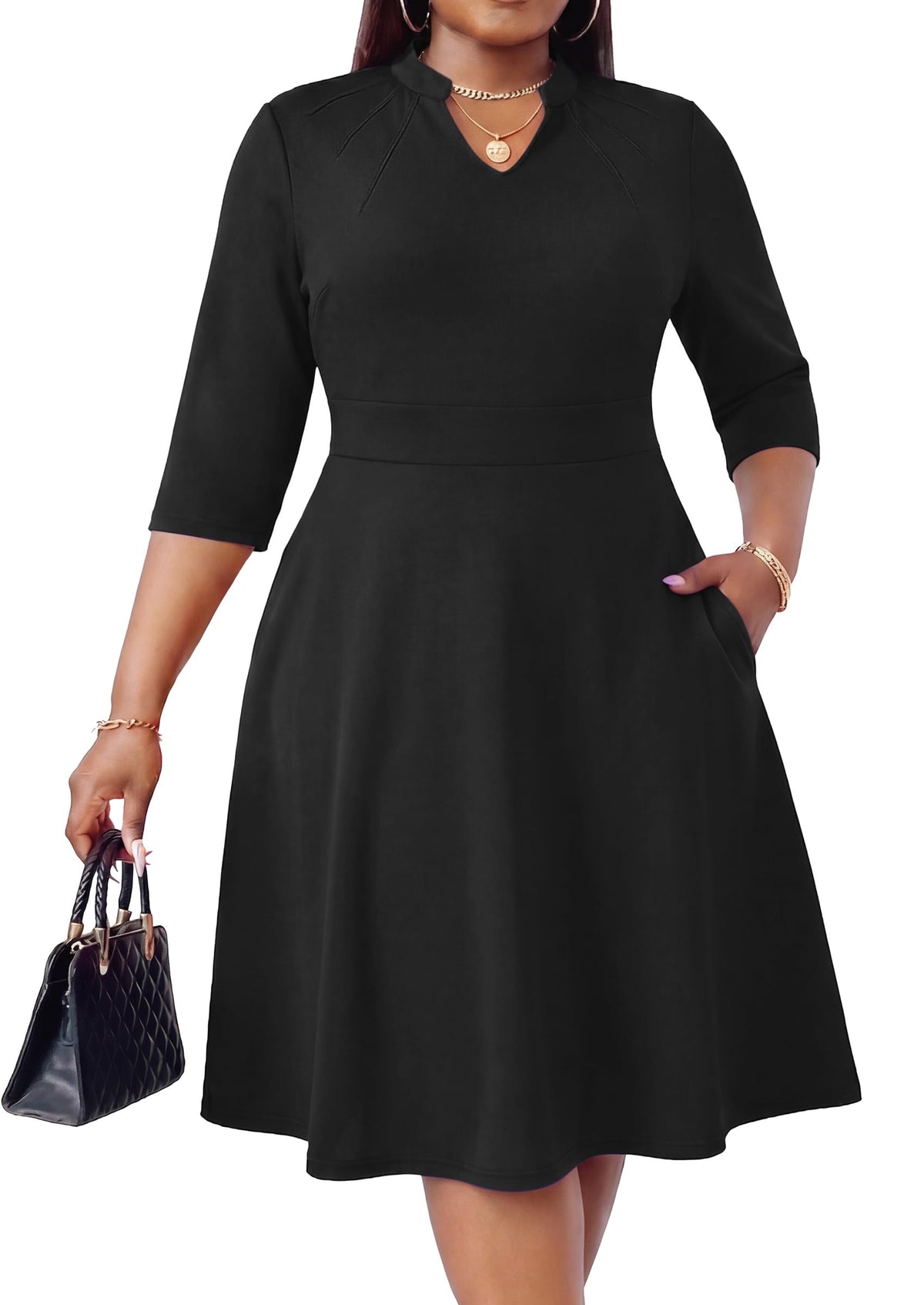 Nmoder Plus Size Curvy Women Dress A Line Church Cocktail Dresses