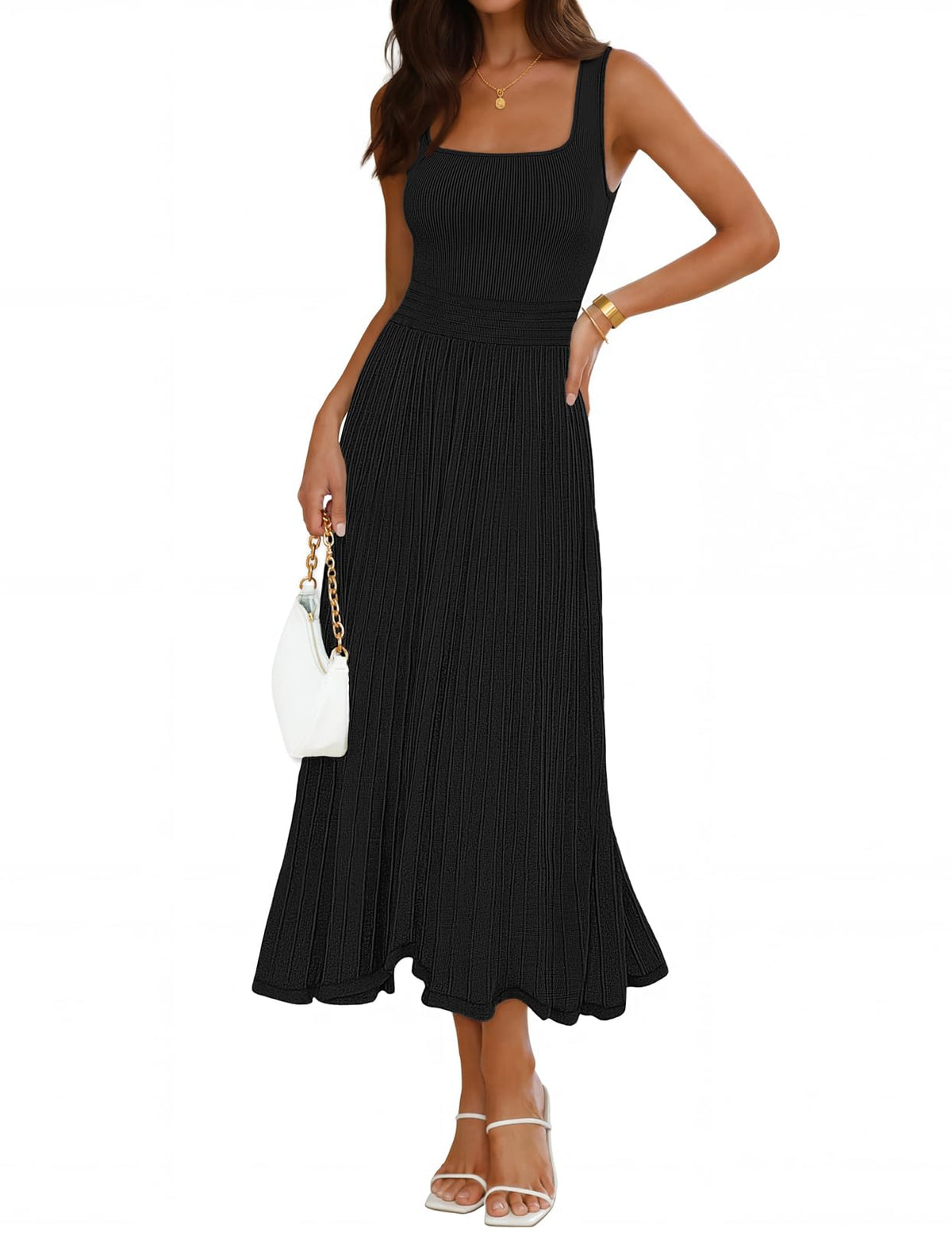 MEROKEETY Women's Summer Cocktail Party Elegant Work Midi Dress