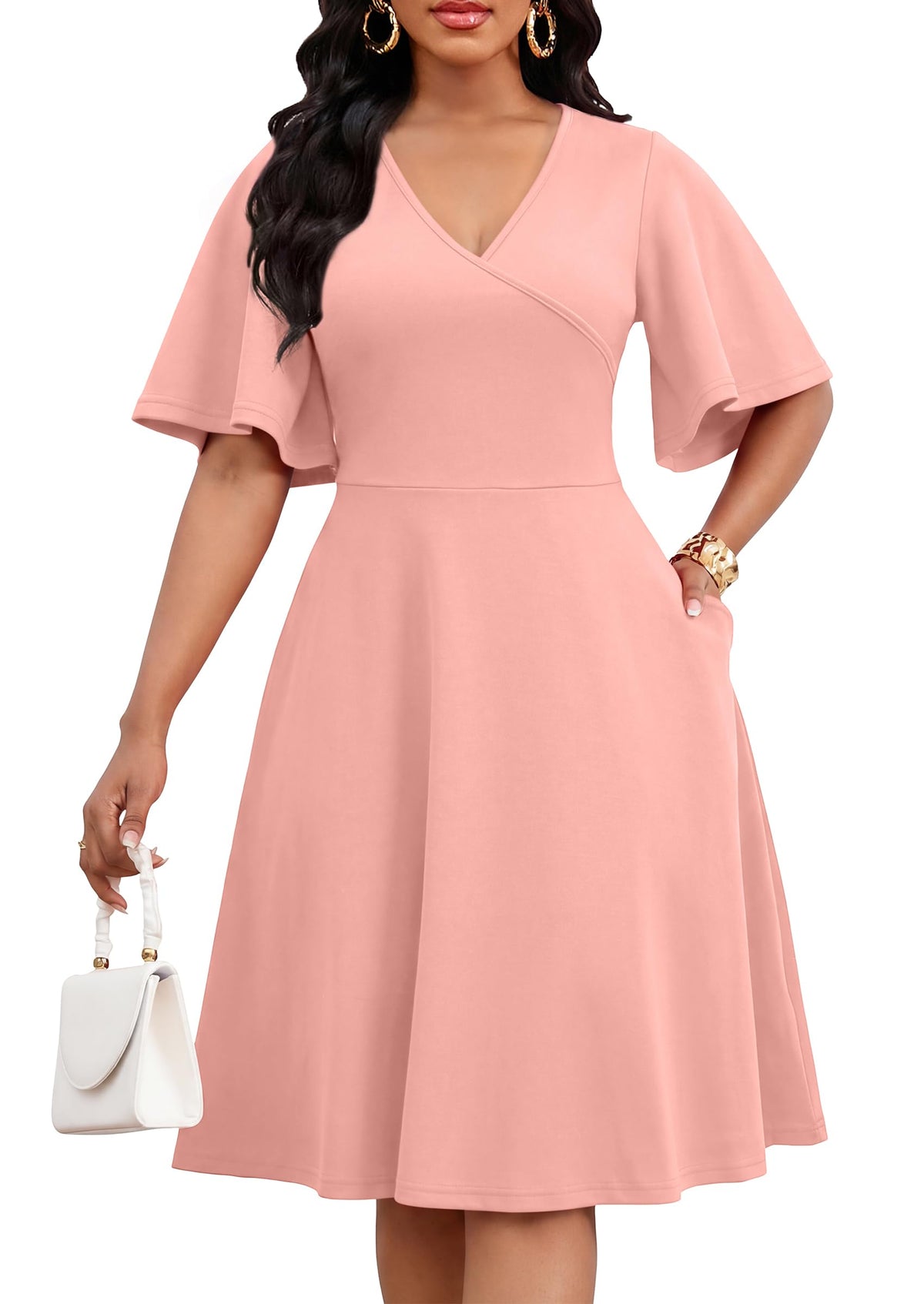 Nmoder Plus Size Curvy Women Dress A Line Church Cocktail Dresses