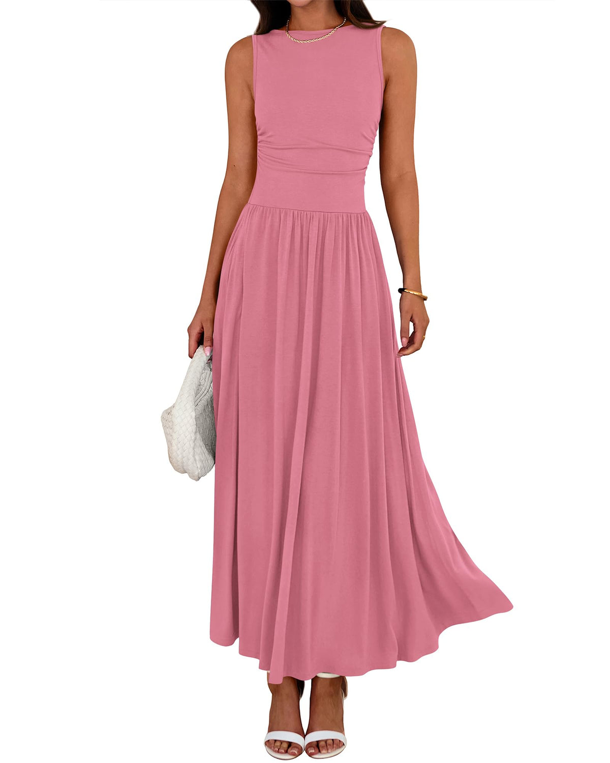 BTFBM Summer Maxi Dresses for Women Sleeveless Casual Dress