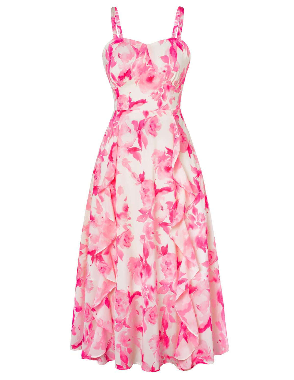 Belle Poque Women Sun Dresses Midi Ruffle Dress