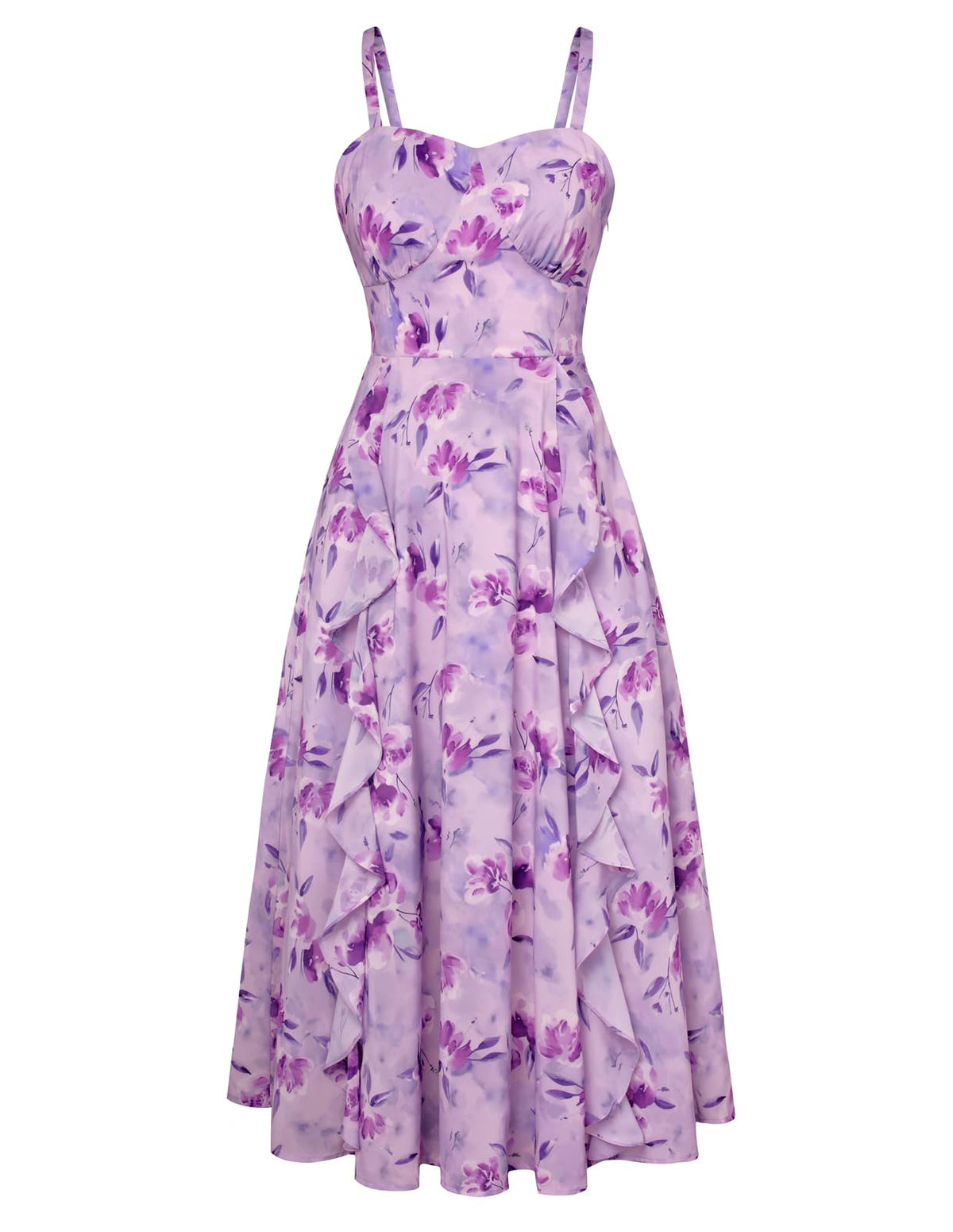 Belle Poque Women Sun Dresses Midi Ruffle Dress