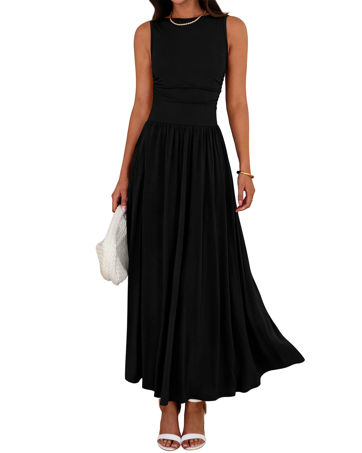 BTFBM Summer Maxi Dresses for Women Sleeveless Casual Dress