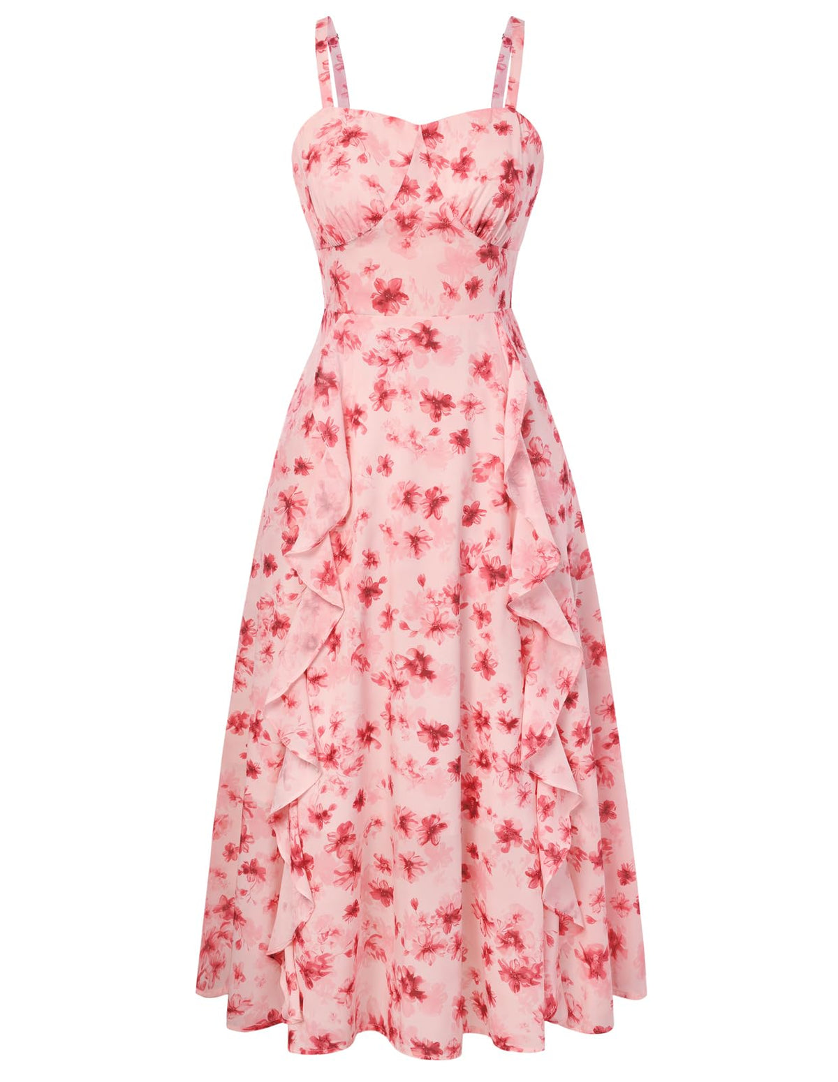 Belle Poque Women Sun Dresses Midi Ruffle Dress